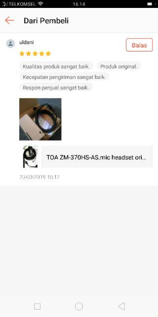 Mic TOA ZM-370HS-AS.mic headset.mic bando imam original TOA.suara jernih dan sensitif.