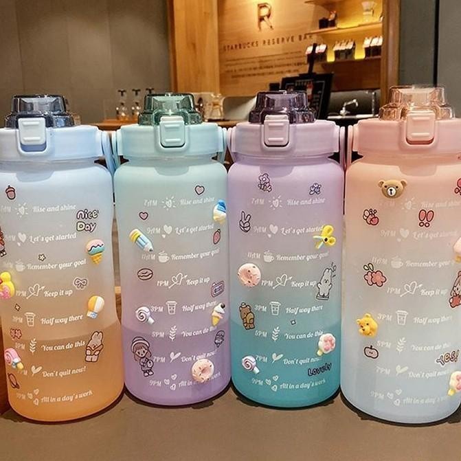 Botol Minum Motivasi - Botol Minum Viral 2 Liter Plus Sticker