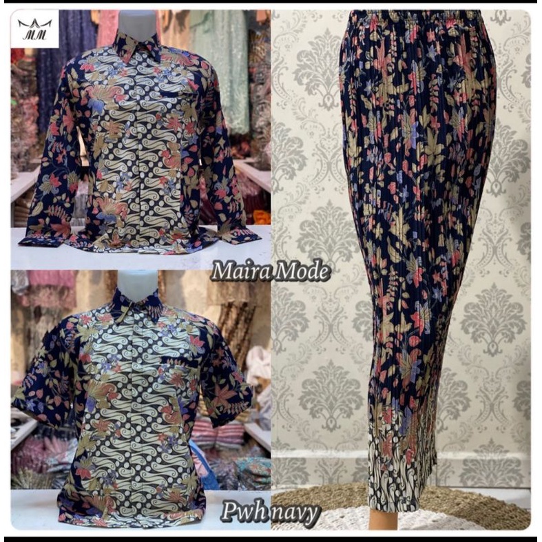 MIMIL COLLECTION SET COPLE BAJU BATIK LENGAN PANJANG LENGAN PENDEK ROK PLISKET KEBAYA MODREN BISACOD