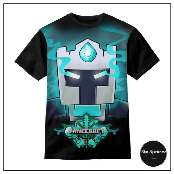 (BISA COD) Baju Anak Minecraft Frost Diamond Face T-shirt - S