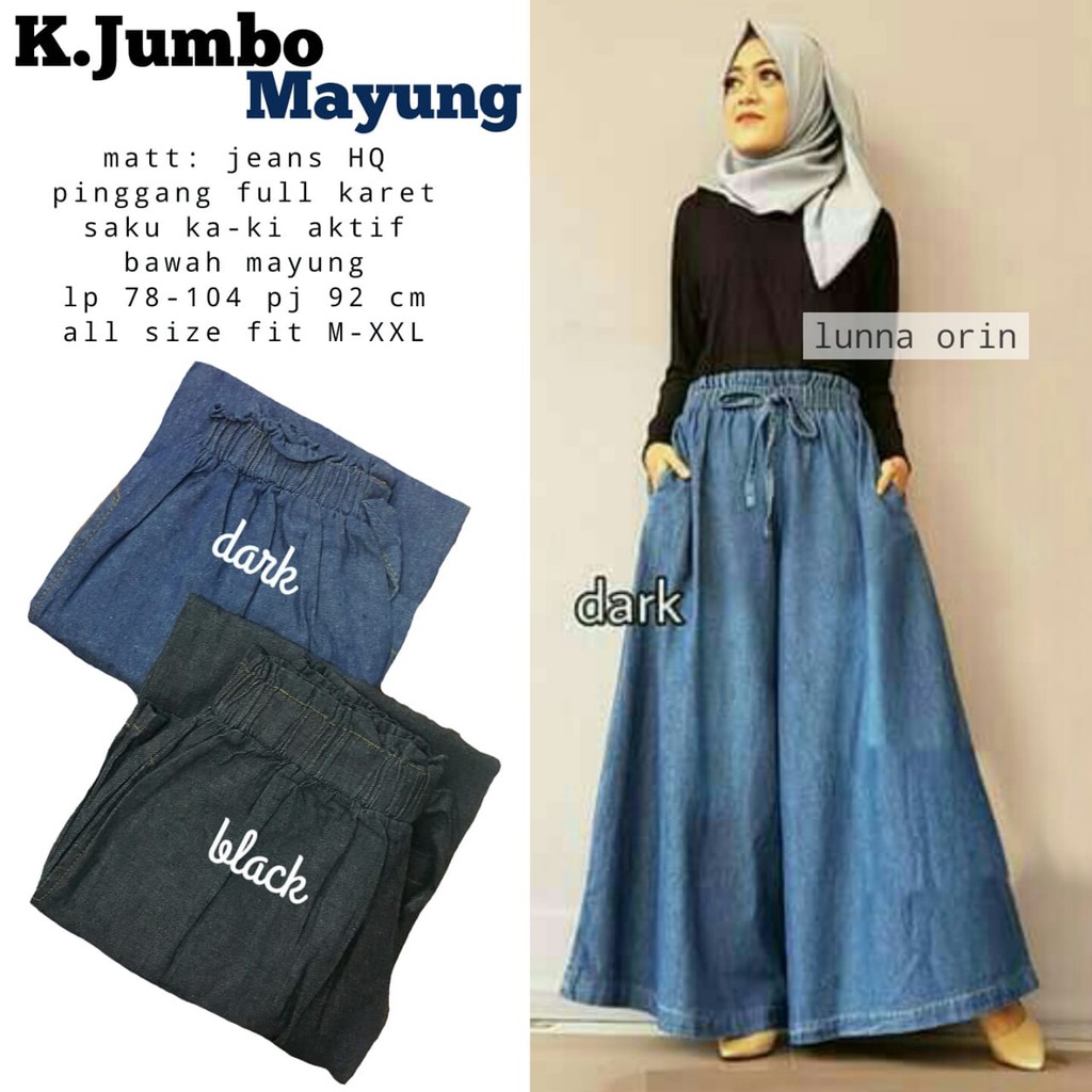 celana kulot  jumbo mayung jeans  kekinian  murah Shopee 