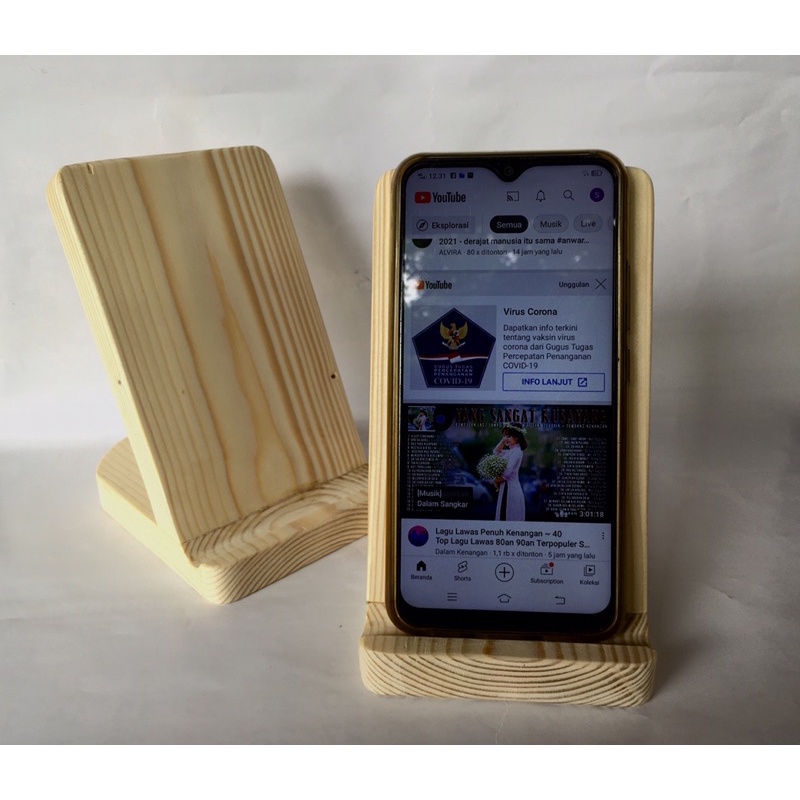 stand hp / dudukan handphone kayu jati belanda