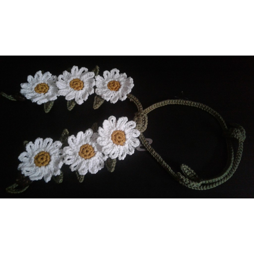 Strap + Konektor Masker Rajut Bunga