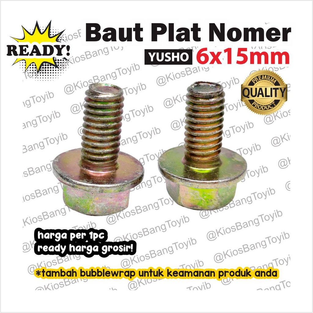 Baut Baud Plat Nomor Nomer 6 x 15mm (YUSHO)