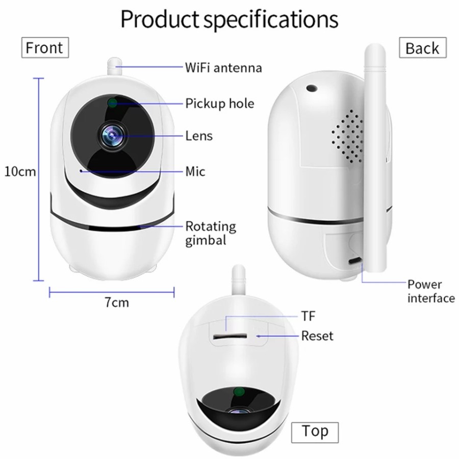 IP CAMERA MINI CCTV HUMAN AUTO TRACKING ICSEE 8MP FULL HD 1080P