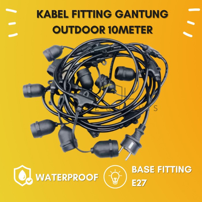 Kabel Fitting Outdoor 10M 10 Fitting Lampu Gantung