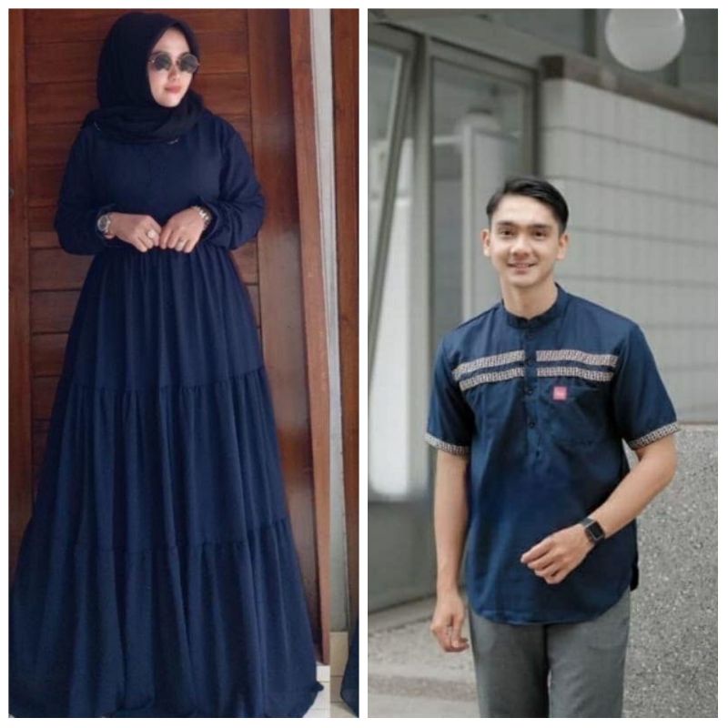 Gamis Couple Sarimbit Suami Istri Termurah Terbaru Pasangan Muslim Prita maxi Dress