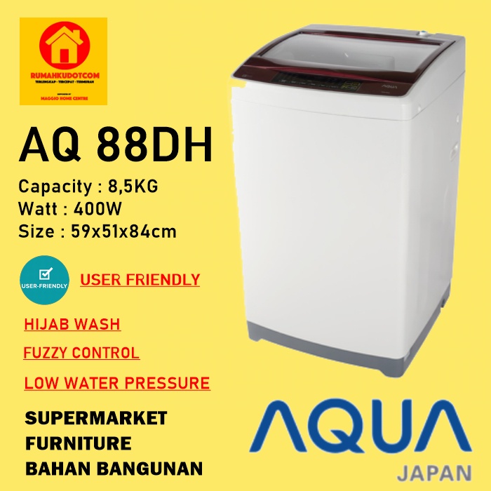 MESIN CUCI 1 TABUNG - MESIN CUCI OTOMATIS - MESIN CUCI TOP LOADING - MESIN CUCI KAPASITAS 8KG - MESI