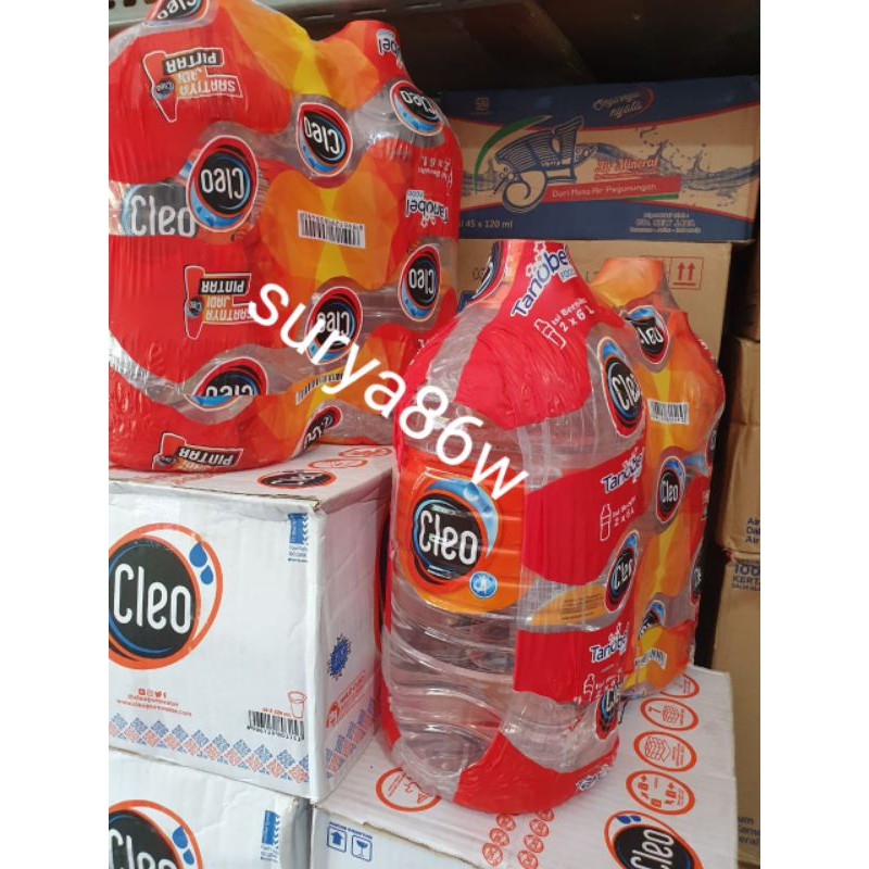 1pak cleo isi 2 x 6 liter - 1bungkus cleo air minum dalam kemasan galon kecil
