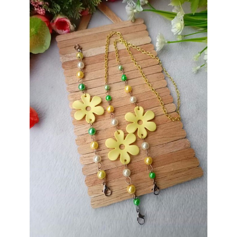 konektor dan kalung masker bunga 1.set