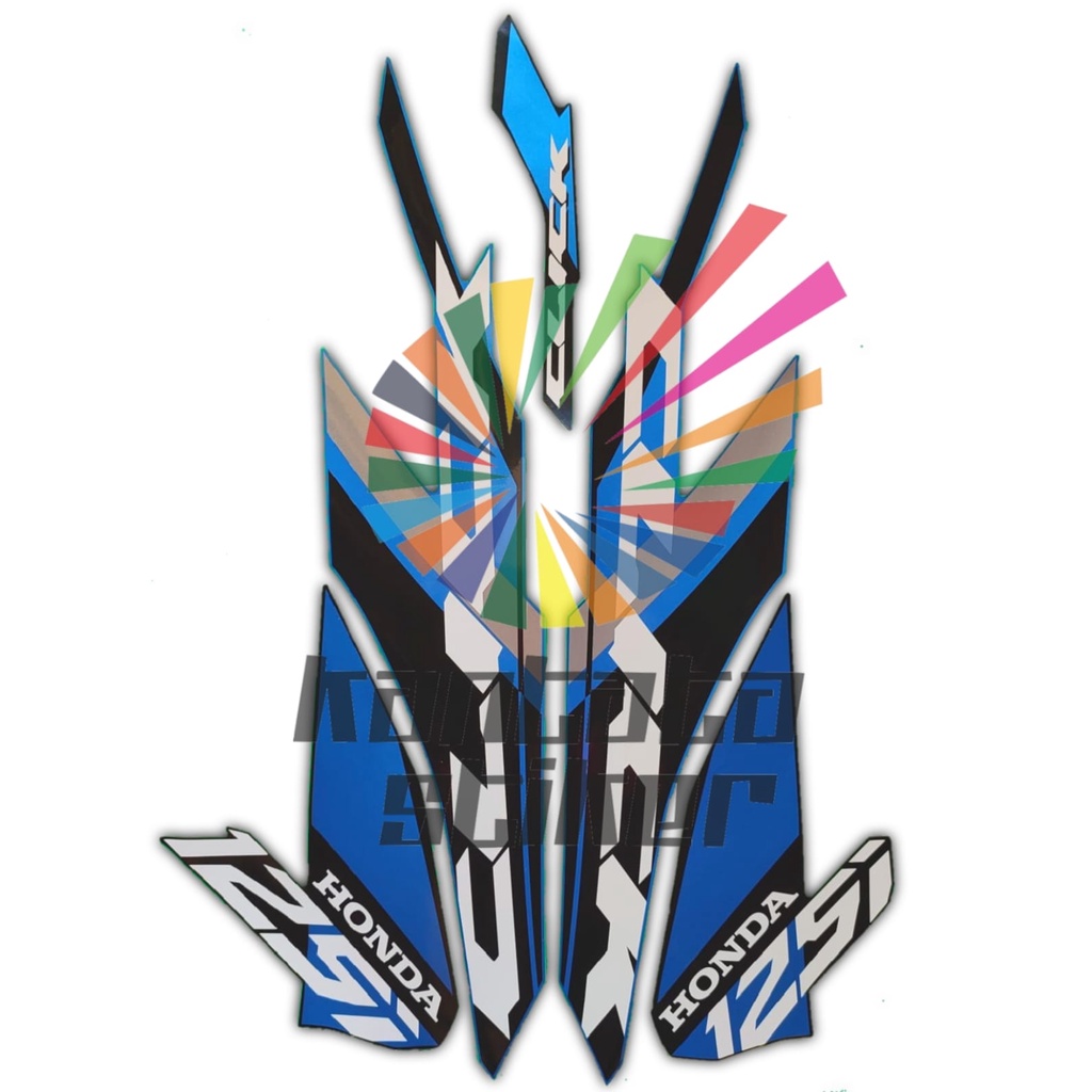 Stiker Striping Lis Body Motor Honda Vario 125i Click Thailand 2020 biru