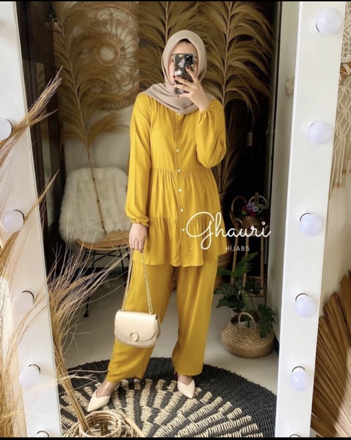 GROSIR MURAH SETELAN TUNIK DENA DAILY SET CELANA BUSUI BUMIL MOSCREPE PREMIUM