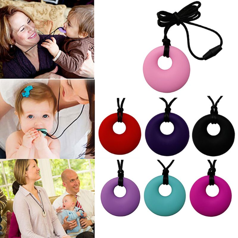 Mary 2pcs / Set Kalung Liontin Silikon Untuk Anak Laki-Laki / Perempuan / Dewasa / Penderita Autis / ADHD