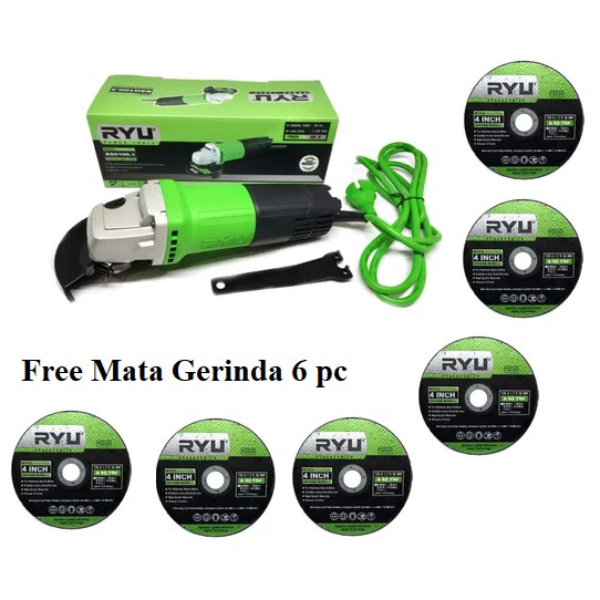 Ryu Gerinda Tangan Free Batu Potong Gerinda 6 Pc / Angle Grinder 4 Inch