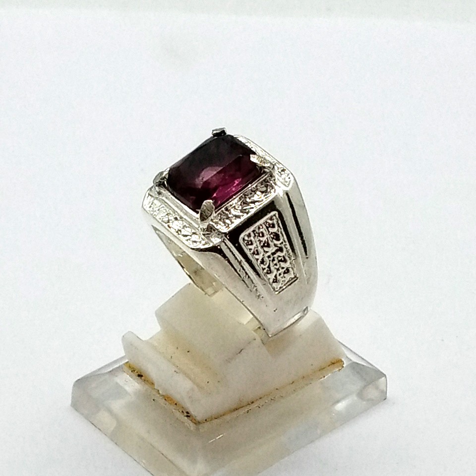 cincin batu kecubung ungu peria /wanita