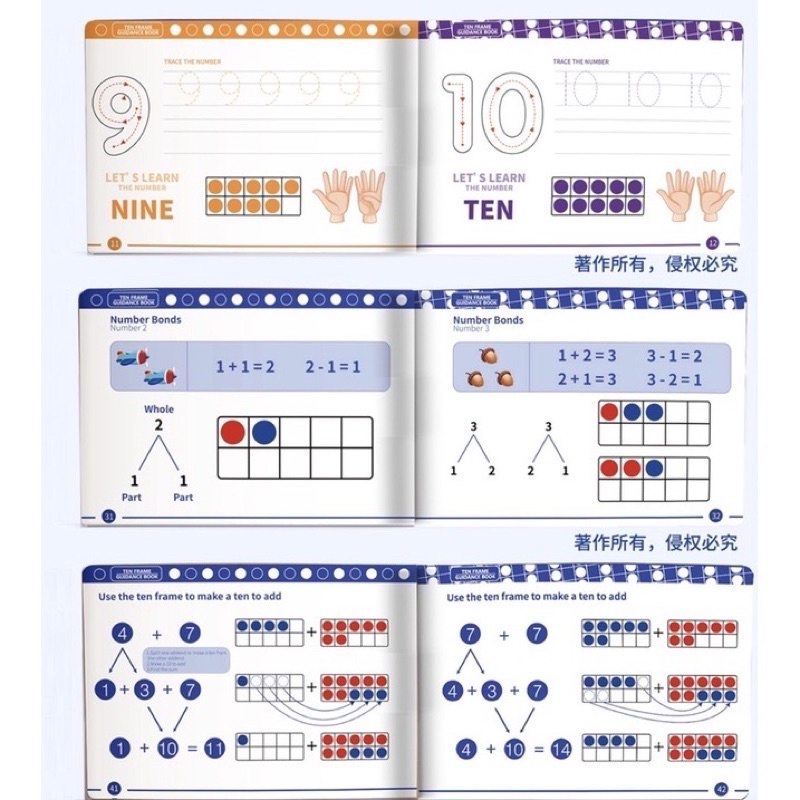 ten frames activity set with dual colors belajar berhitung