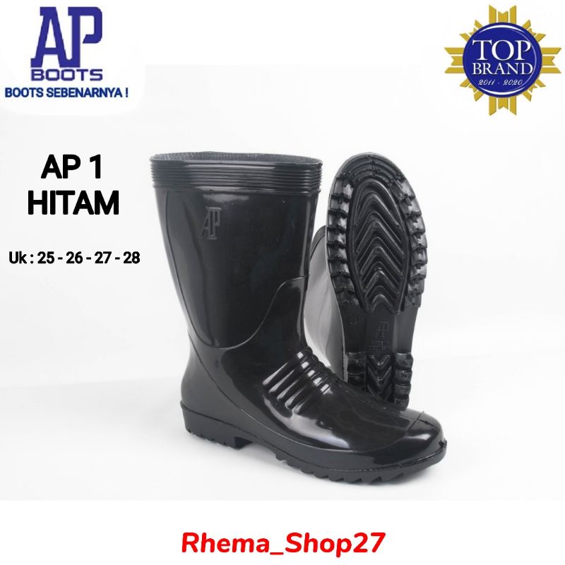 AP BOOTS AP 1 HITAM #TERBARU Sepatu Boots AP 1 Pendek Hitam Glossy | Boots Dewasa