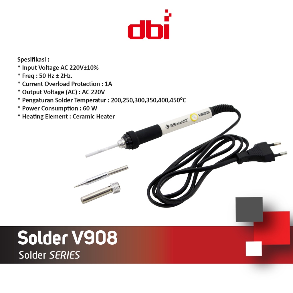 Paket Solder Premium A Solder Cellkit V908 + 3Mata Solder