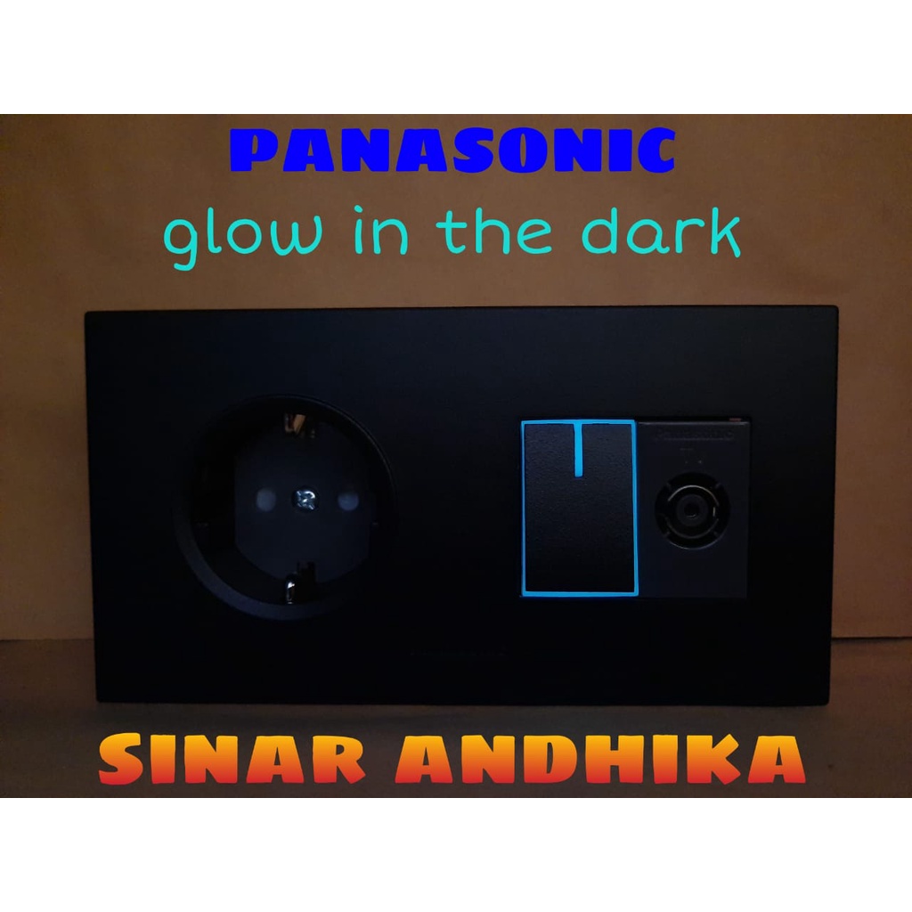 STOP KONTAK+SAKLAR ENGKEL KECIL+MODUL TV HITAM PANASONIC WESJP 11212B+5931B+2501H