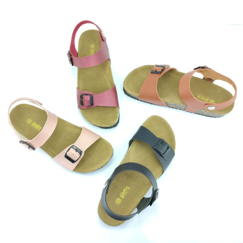 Sandal Birken Wanita Sendal Slide Model Gesper Tali Andis AF18