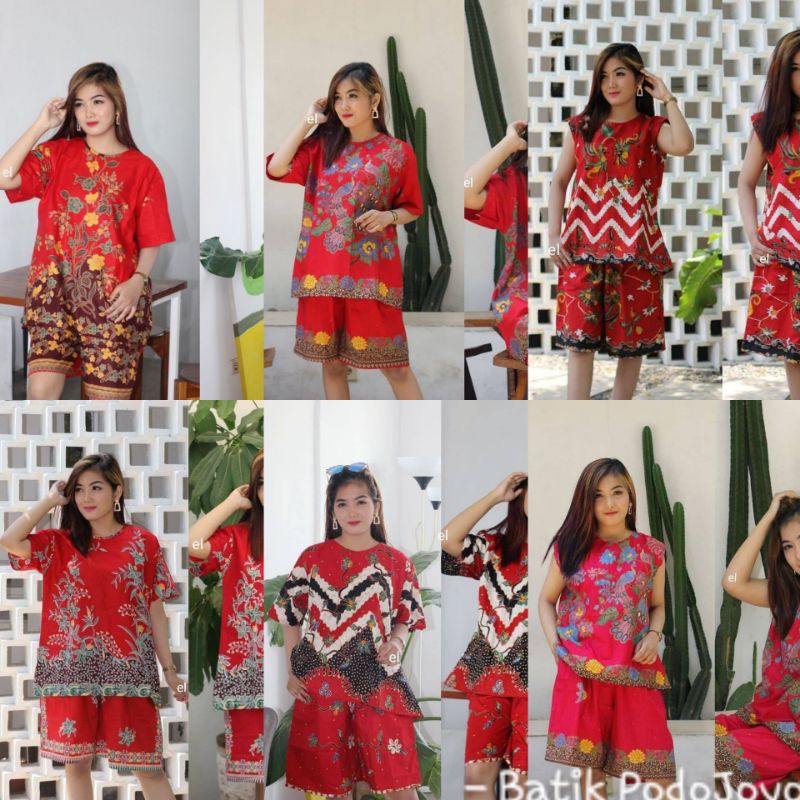 setelan piyama batik adem kain unggul jaya size jumbo LD 116cm cocok untuk tidur