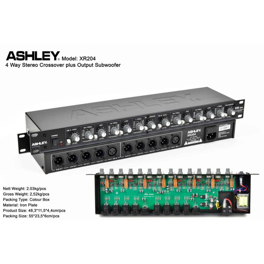 Crossover aktif 4 WAY STEREO ASHLEY New XR204 XR 204 AC 204 TERBAIK Original