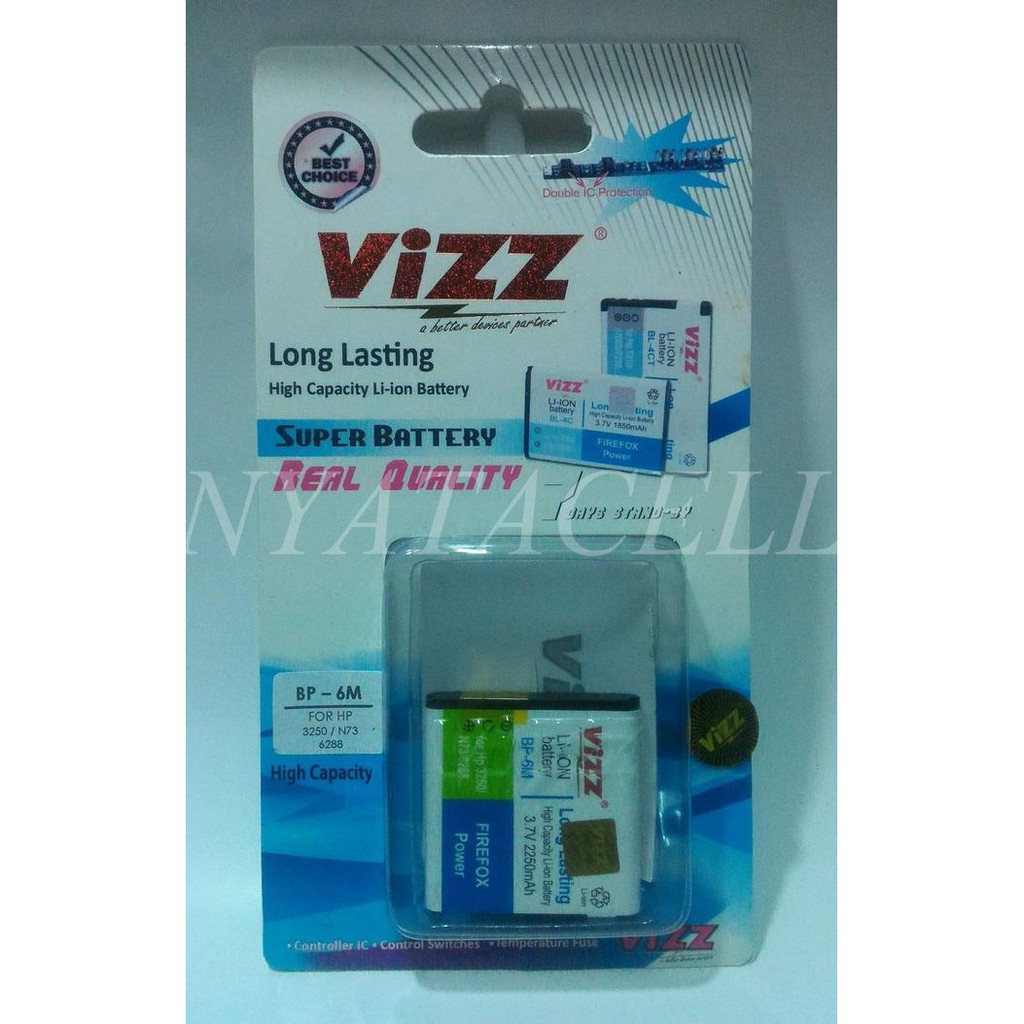 Baru Bp-6M 2250Mah Batre / Baterai Vizz Double Power Nokia Bp6M N73 Ready Stock