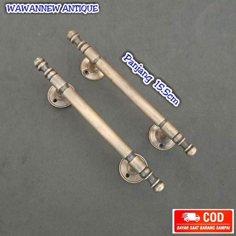 Handle / Tarikan Laci Lemari Jendela Pintu Rumah Kitchen Set Kuningan Antik 15.5cm