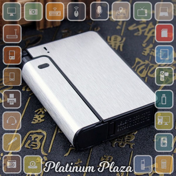 Firetric Kotak Rokok Fashion Bungkus Metal Case with Lighter Korek Api Slot - JD-YH001`2978JS-- Gray