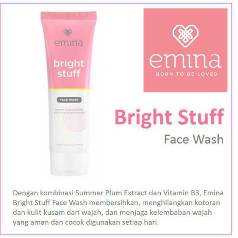 Emina Bright Stuff Face Wash 50ml-100ml/Emina sabun muka