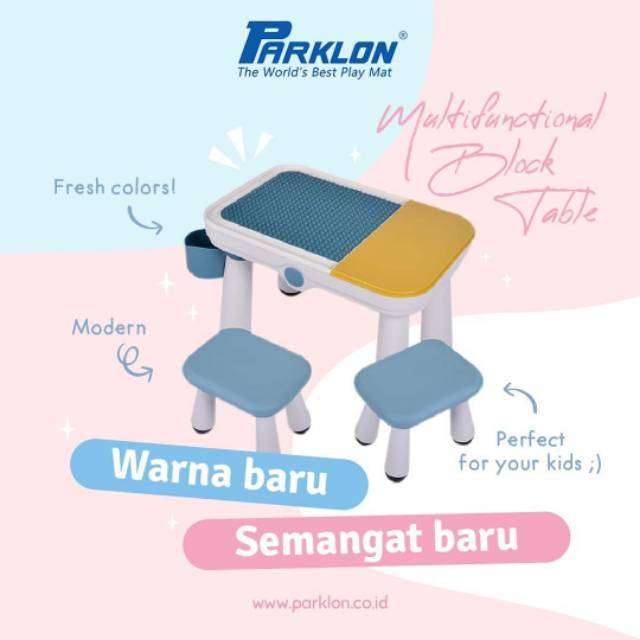 Parklon 2 in 1 Study and Lego table FREE BLOCKS KONFIRMASI ONGKIR