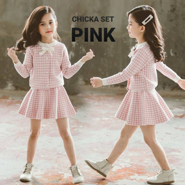 CHIKA SET / SETELAN CARDIGAN ROK MINI ANAK CEWEK IMPORT KOREA BAHAN TEBAL