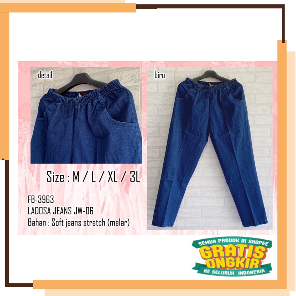 outfit on of the day santai murah baru terkini / Celana Ladosa Jeans JW-06 Size M / L / XL / 3L