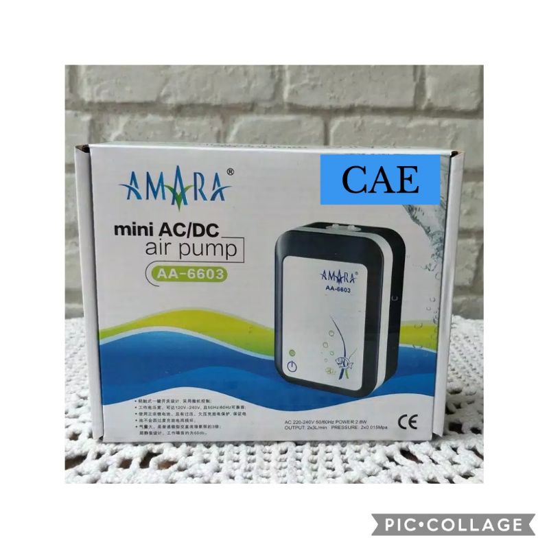 AMARA MINI AC/DC AA-6603 ACDC POMPA UDARA AIR PUMP AERATOR EMERGENCY OTOMATIS