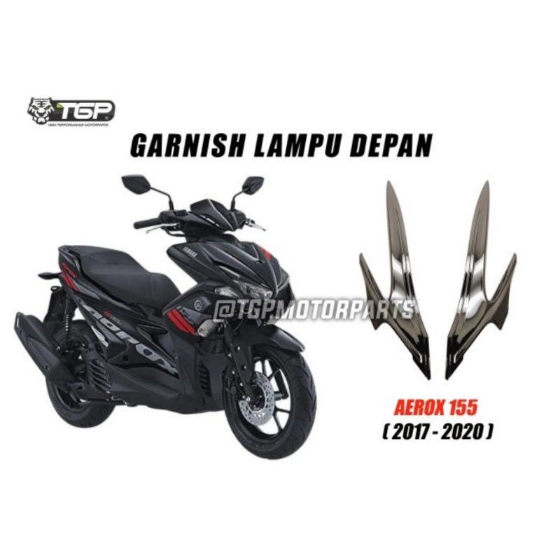 Garnish lampu depan Yamaha AEROX original TGP black chrome