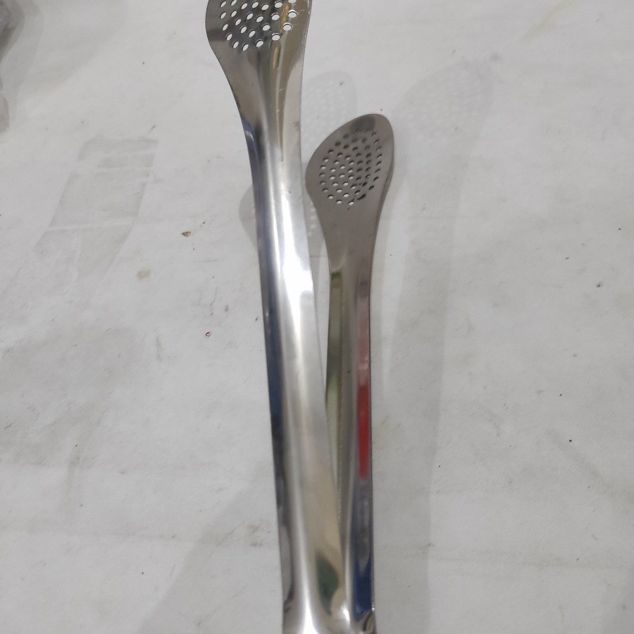 Tong tongs jepit Capit Capitan Gorengan Kue tebal lubang panjang sedang stainless steel