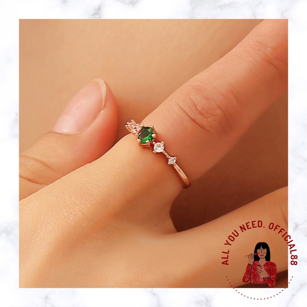 ✿AYN✿ Cincin Simple Silver Hias K16 untuk Wanita / Perhiasan Wanita