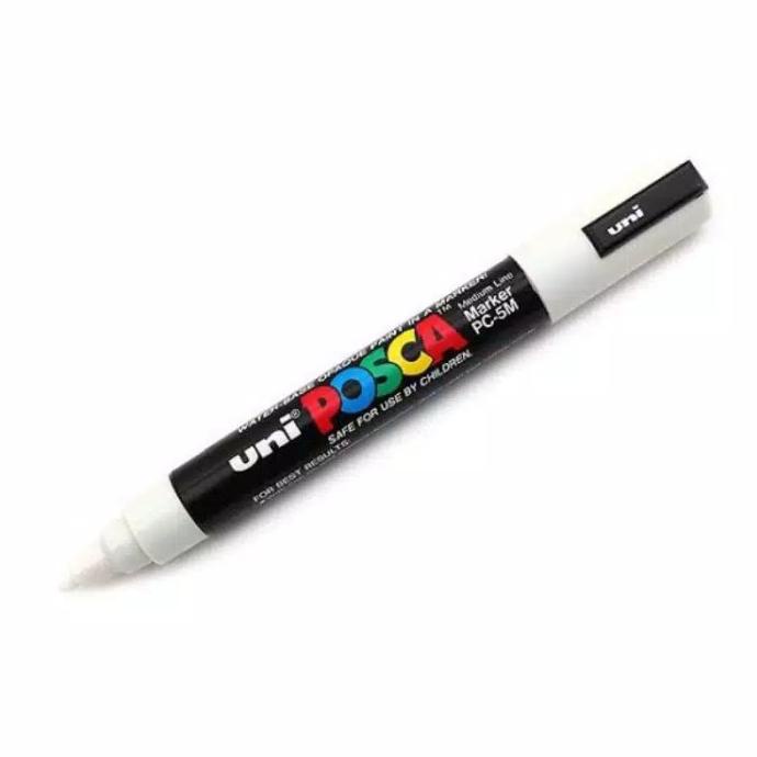 

(BISA COD) Uni Posca PC-1m/PC-3m/PC-5m/PC-17K White, Spidol Warna Putih TERMURAH Kode 613