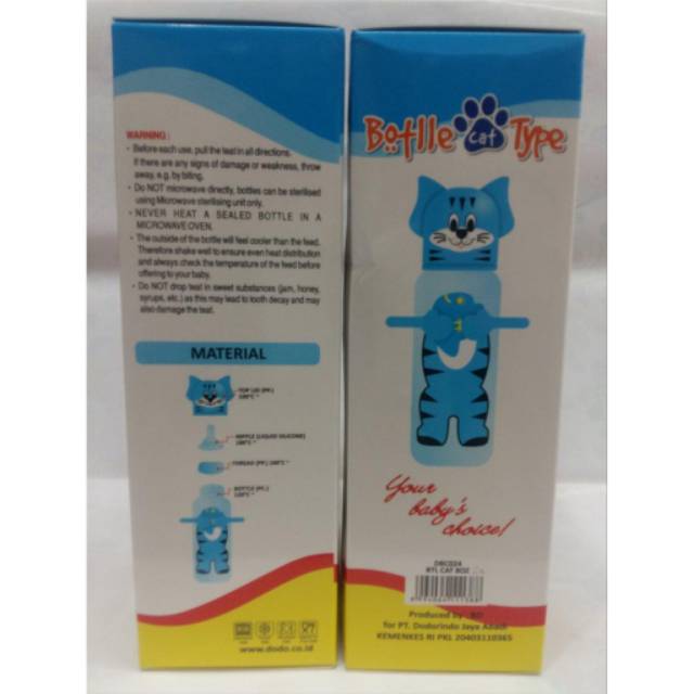 DODO BOTTLE CAT TYPE 4 OZ/8 OZbotol susu bayi bentuk kucing S1