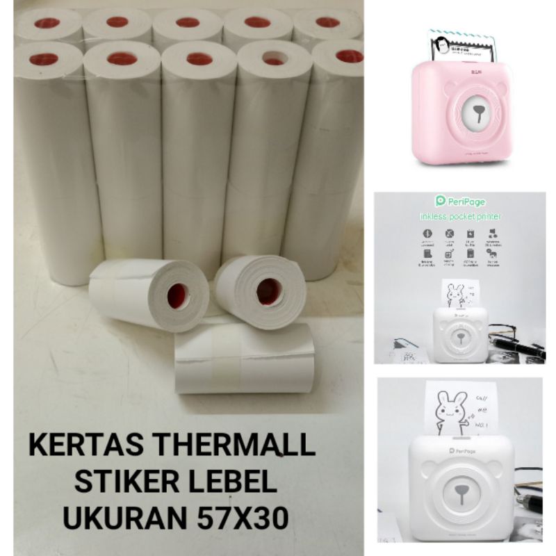 

kertas thermal sticker lebel ukuran 57x30 untuk mesin edc harga untuk 1 roll