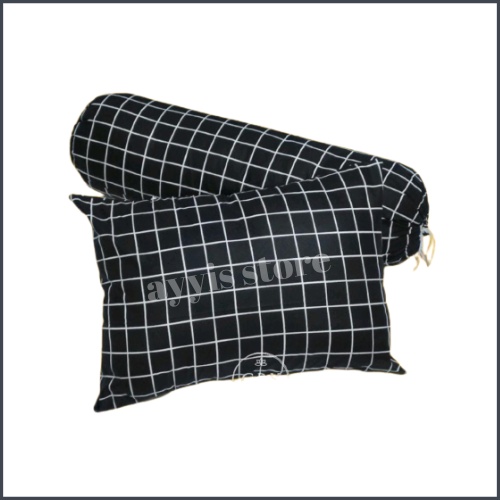 Sarung Bantal Sarung Guling Motif Kotak Hitam/Abu/Putih/Biru