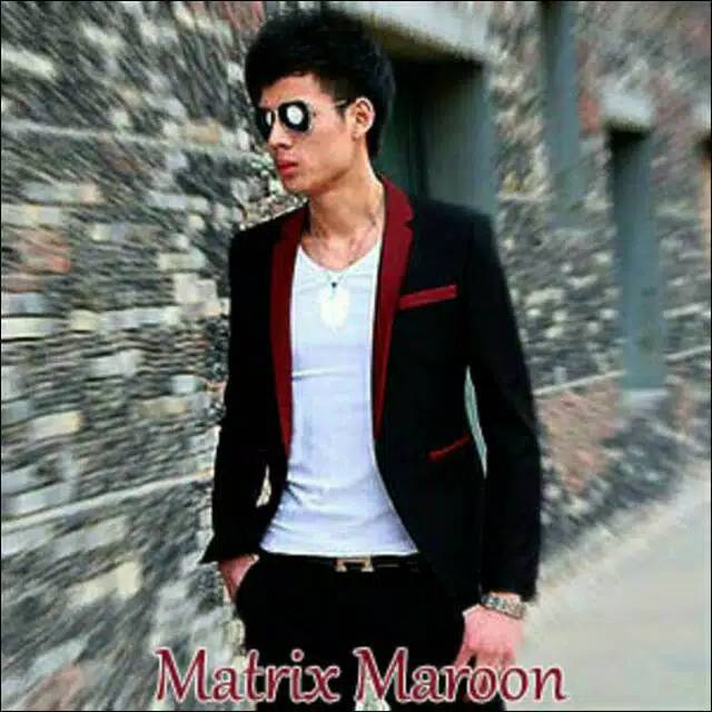 [END YEAR SALE] Jas Blazer Matrix Maroon Pria Slimfit Korea