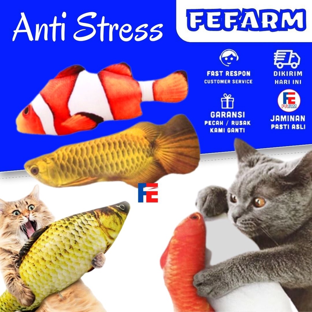 Mainan Catnip Bentuk Ikan untuk Kucing Mainan Kucing FEFARM