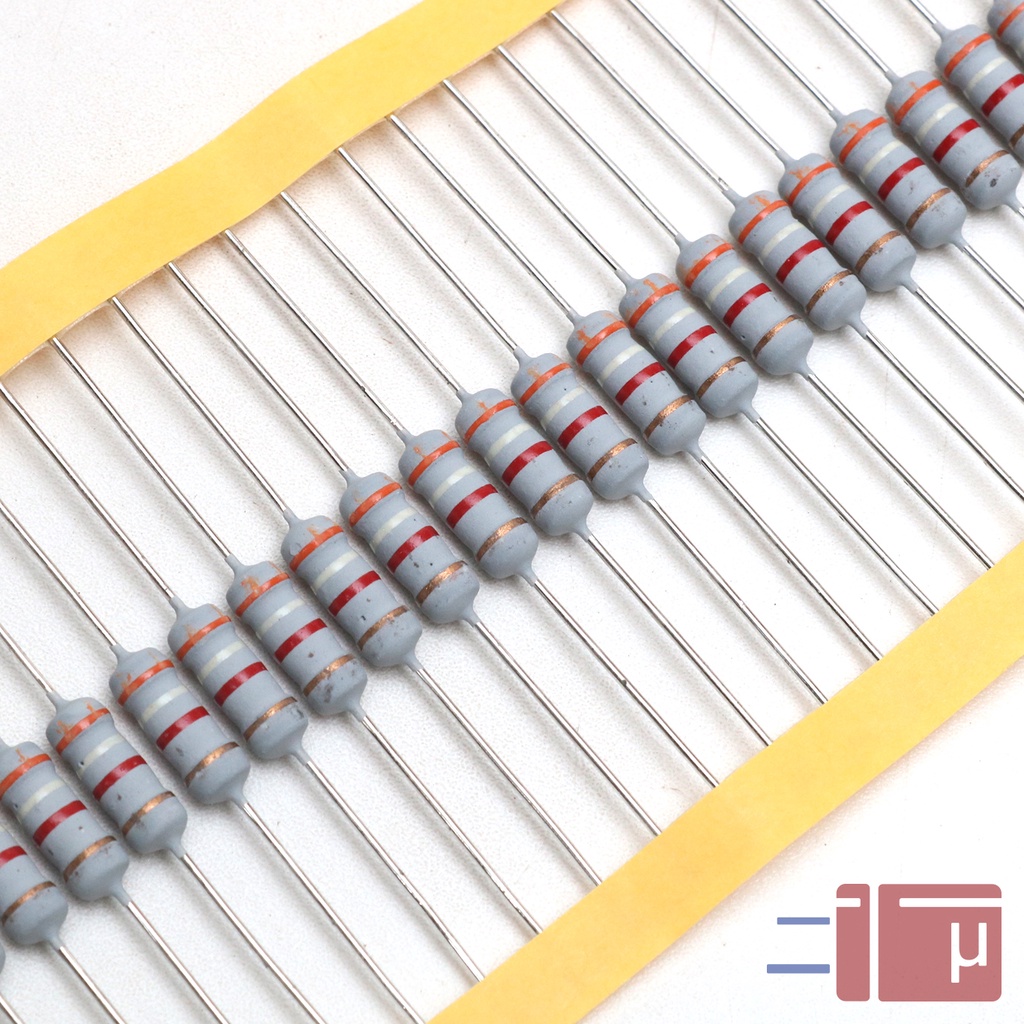 x10 Resistor 3K9 3.9K 1W Metal Oxide 5% Taiwan Kaki Tembaga