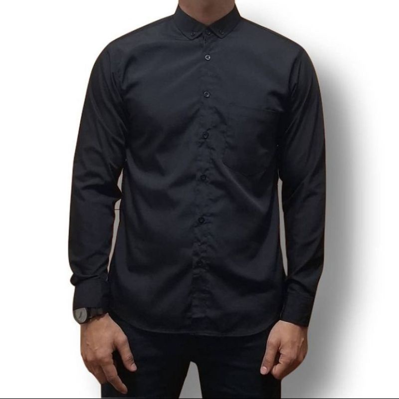 HDR.CO Kemeja pria Polos Lengan Panjang Basic casual kantor hem cowok baju kerja 02