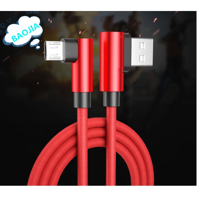 Kabel Charger Micro USB Fast Charging Micro USB Sudut 90 Derajat untuk Android