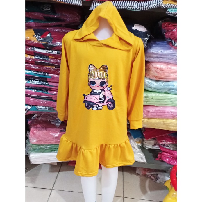 Dress Hoodie Anak / Tunik Hoodie Anak LOL Lampu Led untuk 6-11thn