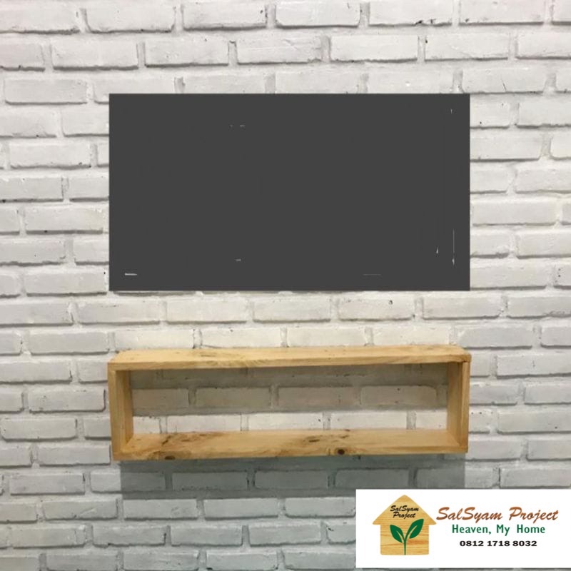 RAK TV Gantung Ambalan Dinding Jati Belanda Murah Minimalis Unik Kuat kokoh