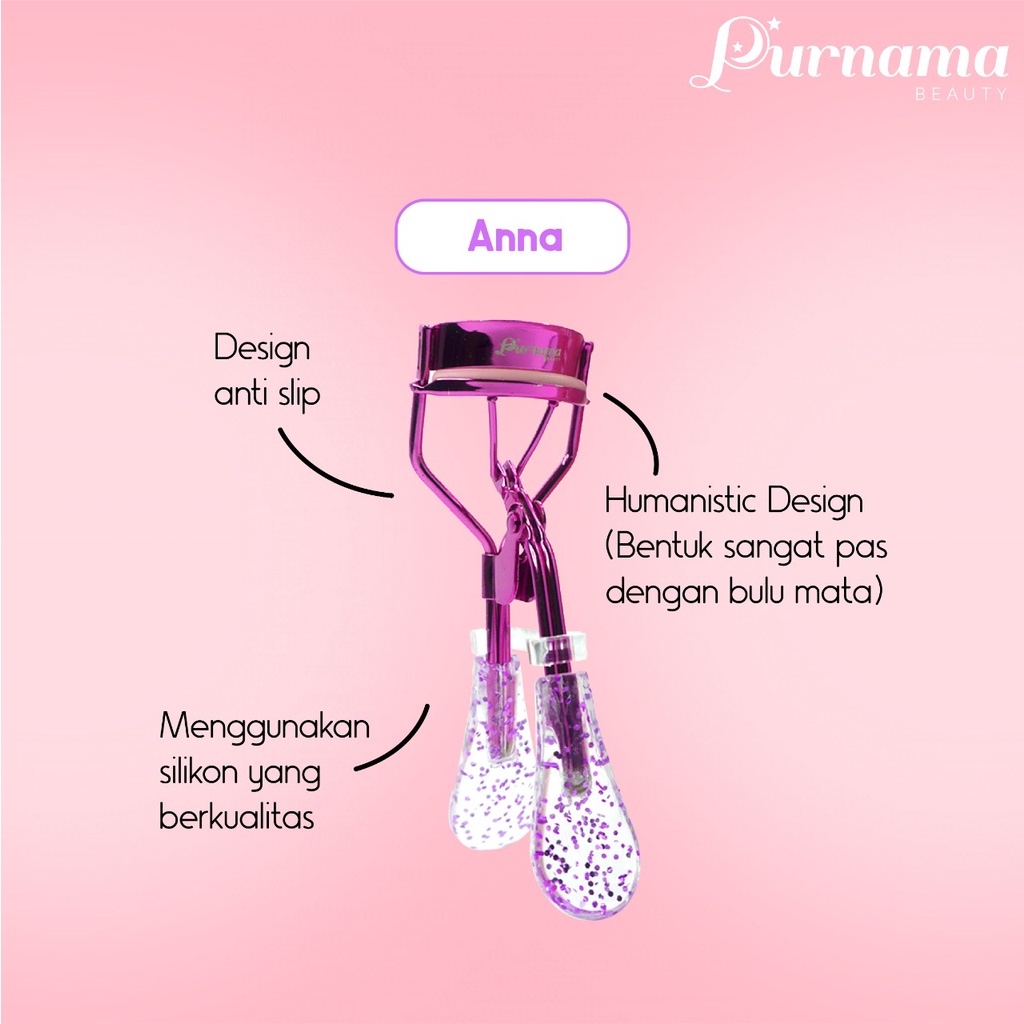 SALE 11.11 Purnama Beauty Glam Eyelash Curler - Jepitan Bulu Mata/ Penjepit Bulu Mata FREE Makeup Sponge