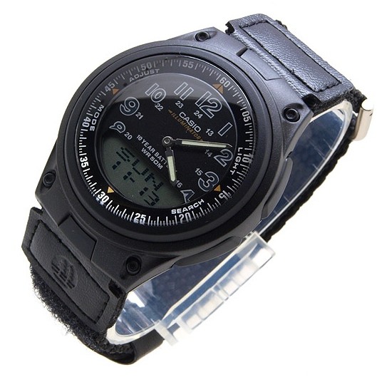Jam Tangan CASIO AW-80V-1BVDF Analog-Digital Full Hitam Original Garansi Resmi 1 Tahun (AW 80V 1B)